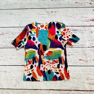 Vintage Colorful Textured Art Blouse! Size S/M